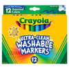 Crayola Ultra-Clean Color Max Broad Line Washable Markers-Assorted Colors 12/Pkg -58-7812 - 071662078126