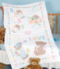 Jack Dempsey Stamped White Quilt Crib Top 40"X60"-Baby Love Bears - 4060 93