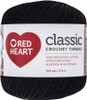 Red Heart Classic Crochet Thread Size 10-Black - 144-12 - 073650810381