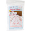 Jack Dempsey Stamped White Pillowcase Doll Kit-Chicken Scratch Hearts 1900 514 - 013155885149