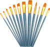 Royal & Langnickel(R) Gold Taklon Flat Value Pack Brush Set-12/Pkg - RSET9305