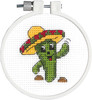 Janlynn/Kid Stitch Mini Counted Cross Stitch Kit 3" Round-Carlos The Cactus (11 Count) 21-1837