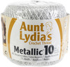 Aunt Lydia's Metallic Crochet Thread Size 10-White & Silver 154M-0001S - 073650815669