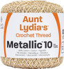 Aunt Lydia's Metallic Crochet Thread Size 10-Natural & Gold - 154M-0226G - 073650815676