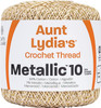 Aunt Lydia's Metallic Crochet Thread Size 10-Natural & Gold 154M-0226G - 073650815676