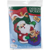 Design Works Felt Stocking Applique Kit 18" Long-Starlight Santa DW5248 - 021465052489