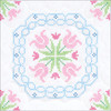 Jack Dempsey Stamped White Quilt Blocks 18"X18" 6/Pkg-XX Lace Tulips - 732 296