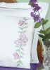 Jack Dempsey Stamped Pillowcases W/White Perle Edge 2/Pkg-Circle Of Butterflies 1600 307