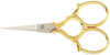 Gingher Gold-Handled Epaulette Embroidery Scissors 3.5"-W/Leather Sheath - 01005279