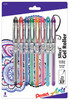 Pentel Slicci Gel Pens .25mm 8/Pkg-Assorted Ink Colors BG202BP8 - 072512237694