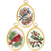Janlynn Embroidery Kit 3"X4" Set of 3-Winter Birds-Stitched In Floss 4-0861
