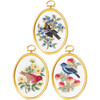 Janlynn Embroidery Kit 3"x4" Set Of 3-Feathers & Flora-Stitched In Floss 4-0862