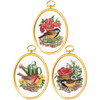 Janlynn Embroidery Kit 3"X4" Set of 3-Gardening Birds-Stiched In Floss 4-0865