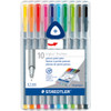 Staedtler Triplus Fineliner Pens 10/Pkg-Multicolor SB10A603