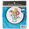 Dimensions Learn-A-Craft Counted Cross Stitch Kit 6" Round-Summer Flowers (14 Count) 72-74550 - 088677745509