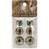 Solid Oak Steampunk Acrylic Accents 6/Pkg-Dragon Eyes Brights - STEAM178 - 845227040541