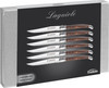 Trudeau Laguiole Wood Handle Steak Knives Set Of 6-Brown & Gray - 0973046 - 063562520508
