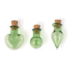 Solid Oak Steampunk Glass Accents 3/Pkg-Fancy Green Bottles STEAM217