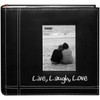 Pioneer Embroidered Stitched Leatherette Photo Album 9"X9"-Live, Laugh & Love - Black - DA200LLL