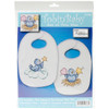 Tobin Stamped Cross Stitch Bib Pair Kit 8"X10" 2/Pkg-Balloon Ride Baby Birds T21768 - 021465217680