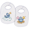 Tobin Stamped Cross Stitch Bib Pair Kit 8"X10" 2/Pkg-Balloon Ride Baby Birds T21768