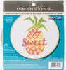 Dimensions Counted Cross Stitch Kit 6" Round-Sweet Pineapple (14 Count) 72-75179 - 088677751791