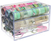 Deflecto Washi Tape Storage Cube-Clear, 10"Wx7"Hx6.8"D -350901CR