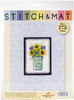 Design Works Stitch & Mat Counted Cross Stitch Kit 3"X4.5"-Floral Jar (18 Count) DW4470 - 021465044705