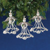 Solid Oak Nostalgic Christmas Beaded Crystal Ornament Kit-Silver Angels Makes 3 NCHBOK-005