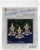 Solid Oak Nostalgic Christmas Beaded Cyrstal Ornament Kit-Golden Angels Makes 3 -NCHBOK-006 - 845227048622