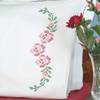 Jack Dempsey Stamped Pillowcases W/White Perle Edge 2/Pkg-XX Rose Vine - 1600 477