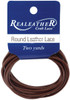 Realeather(R) Crafts Round Leather Lace 2mmX2yd-Brown RL0202-0103 - 870192003550