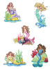 Glitter Mermaids Stickers-Softcover - B6456744