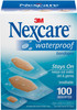 Nexcare Waterproof Bandages 100/Pkg-Assorted Sizes 432-100 - 051131212763