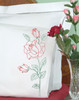 Jack Dempsey Stamped Pillowcases W/White Perle Edge 2/Pkg-Long Stem Rose 1600 134