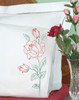 Jack Dempsey Stamped Pillowcases W/White Perle Edge 2/Pkg-Long Stem Rose - 1600 134