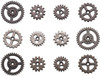 Idea-Ology Metal Mini Gears .5" To .75" 12/Pkg-Antique Nickel, Brass & Copper - TH93012