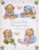 Tobin Counted Cross Stitch Kit 11"x14"-Baby Bears Birth Record (14 Count) - T21711