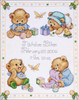 Tobin Counted Cross Stitch Kit 11"x14"-Baby Bears Birth Record (14 Count) T21711