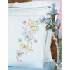 Jack Dempsey Stamped Pillowcases W/White Lace Edge 2/Pkg-Fluttering Butterflies 1800 143