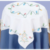 Jack Dempsey Stamped White Perle Edge Table Topper 35"X35"-Christmas - 550 677 Jack Dempsey Stamped White Perle Edge Table Topper 35"X35"-Christmas - 550 677