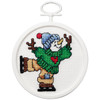 Janlynn Mini Counted Cross Stitch Kit 2.5" Round-Skating Snowman (18 Count) 1143-32