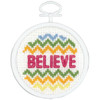 Janlynn Mini Counted Cross Stitch Kit 2.5" Round-Believe (18 Count) 998-0024