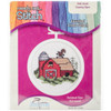 Janlynn Mini Counted Cross Stitch Kit 2.5" Round-Barn (18 Count) 998-5049 - 049489005786