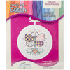 Janlynn Mini Counted Cross Stitch Kit 2.5" Round-Patchwork Butterfly (18 Count) - 998-5032 - 049489006707