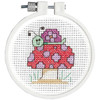 Janlynn Kid Stitch Mini Counted Cross Stitch Kit 3" Round-Snail & Mushroom (11 Count) 21-1751