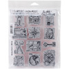 Tim Holtz Cling Stamps 7"X8.5"-Mini Blueprints #3 CMS-LG-150 - 713757825023