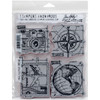 Tim Holtz Cling Stamps 7"X8.5"-Travel Blueprint CMS-148 - 713757824828