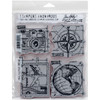 Tim Holtz Cling Stamps 7"X8.5"-Travel Blueprint - CMS-148 - 713757824828