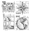 Tim Holtz Cling Stamps 7"X8.5"-Travel Blueprint CMS-148